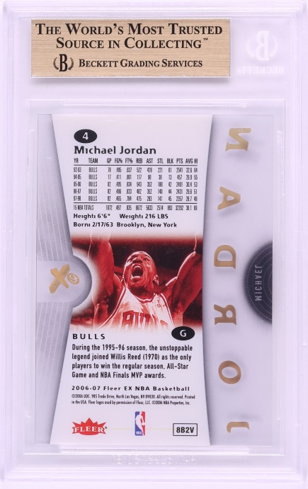 2006 Fleer E-X Michael Jordan #4 BGS 10 PRISTINE