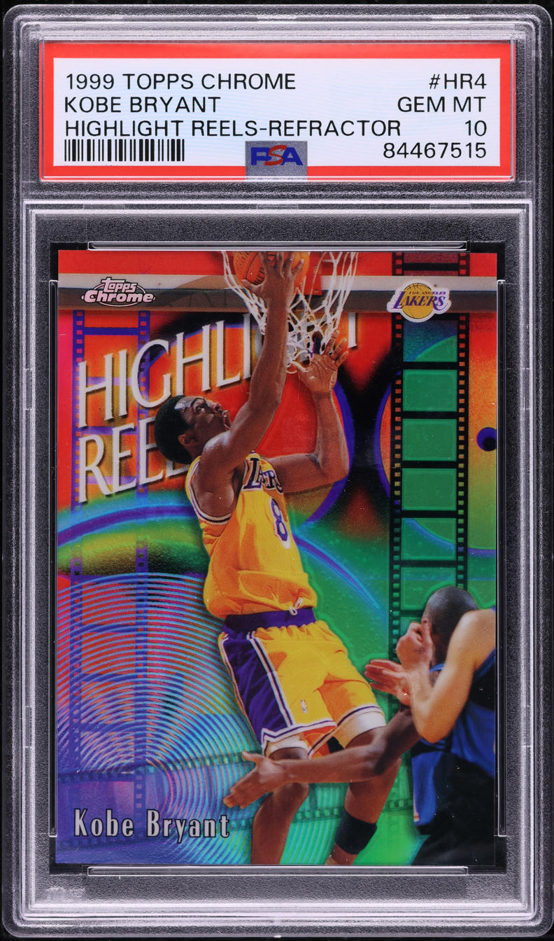1999 Topps Chrome Highlight Reels Refractor Kobe Bryant #HR4 PSA 10 GEM MINT
