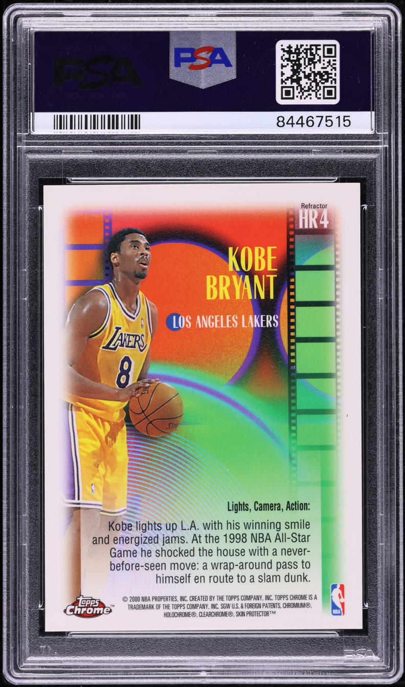 1999 Topps Chrome Highlight Reels Refractor Kobe Bryant #HR4 PSA 10 GEM MINT