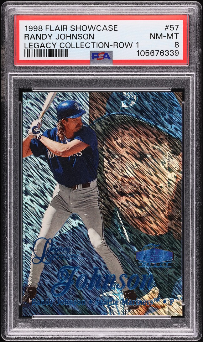1998 Flair Showcase Legacy Collection Row 1 Randy Johnson /100 #57 PSA 8 NM-MT - Photo 1
