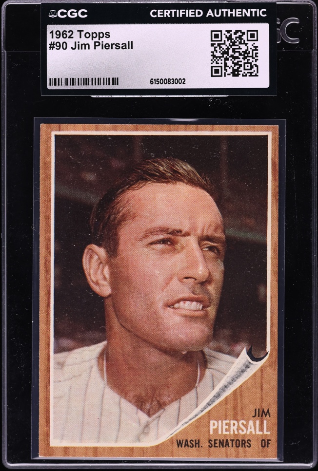 1962 Topps Jim Piersall #90 CGC AUTH