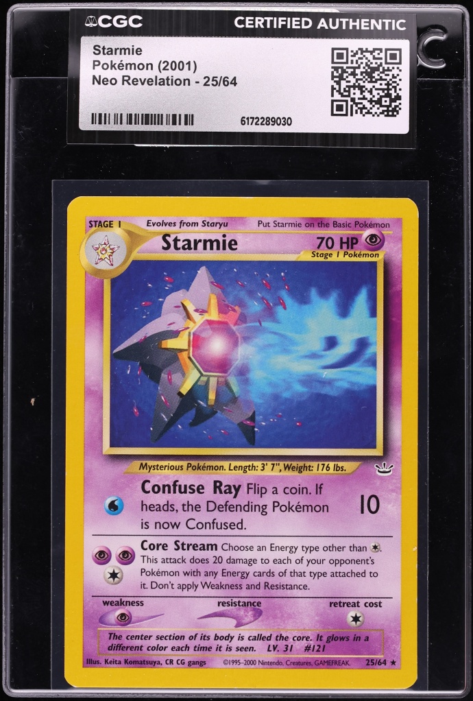 2001 Pokemon Neo Revelation Starmie #25 CGC AUTH