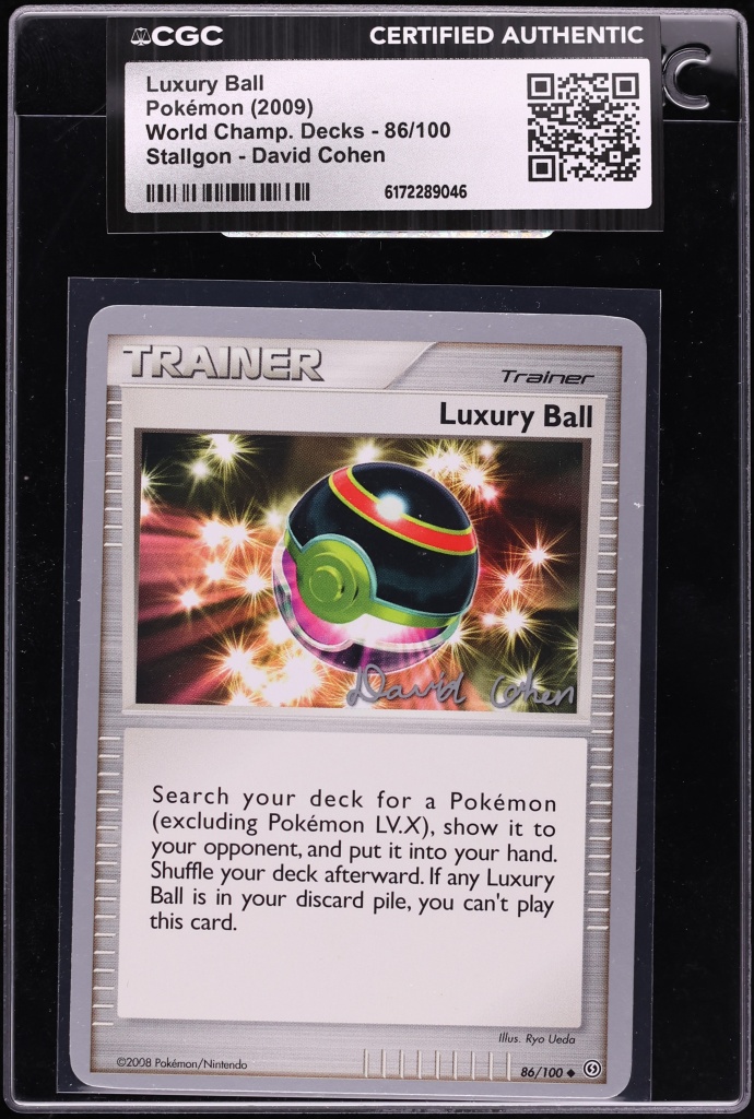 2009 Pokemon World Championship Deck Stallgon David Cohen Luxury Ball #86 CGC AUTH