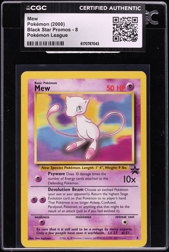 2000 Pokemon League Black Star Promo Mew #8 CGC AUTH