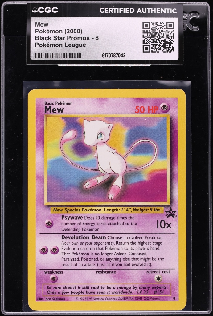 2000 Pokemon League Black Star Promo Mew #8 CGC AUTH