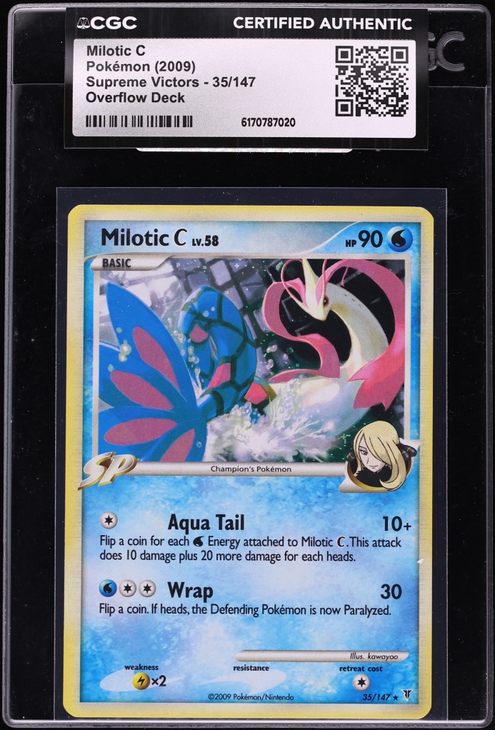 2009 Pokemon Platinum Supreme Victors Overflow Deck Milotic C #35 CGC AUTH