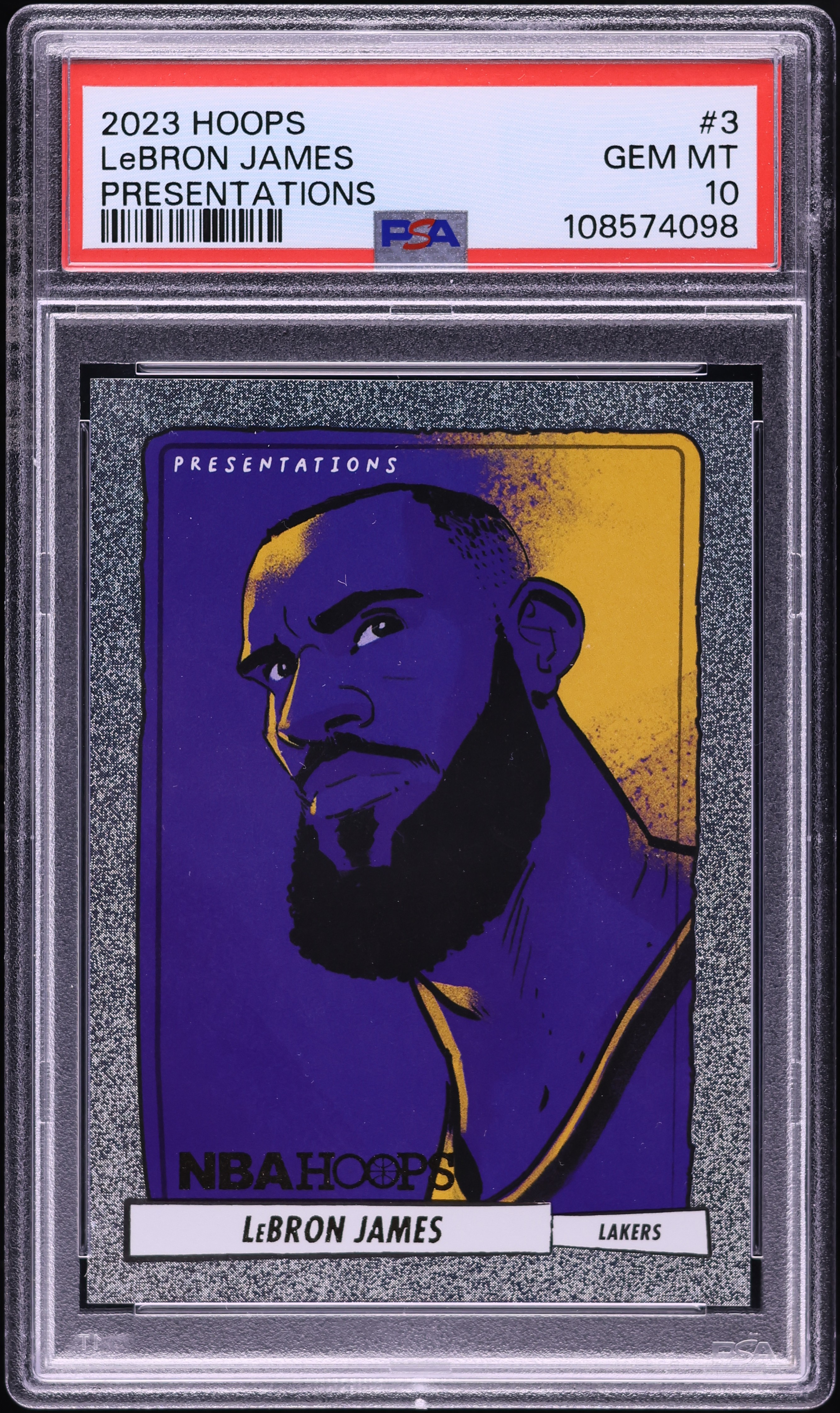 2023 Hoops Presentations Lebron James #3 PSA 10 GEM MINT on