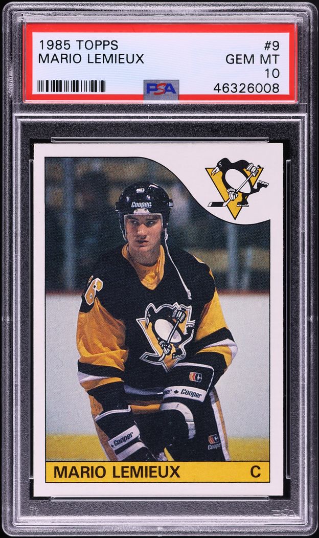 1985 Topps Hockey Mario Lemieux ROOKIE #9 PSA 10 GEM MINT