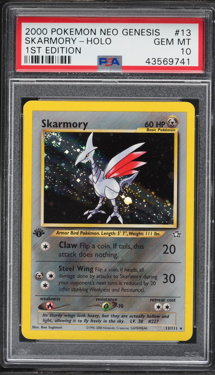 2000 Pokemon Neo Genesis 1st Edition Holo Skarmory #13 PSA 10 GEM MINT