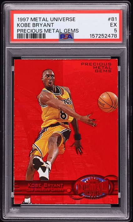 1997 Metal Universe Precious Metal Gems PMG Red Kobe Bryant /100 #81 PSA 5 EX