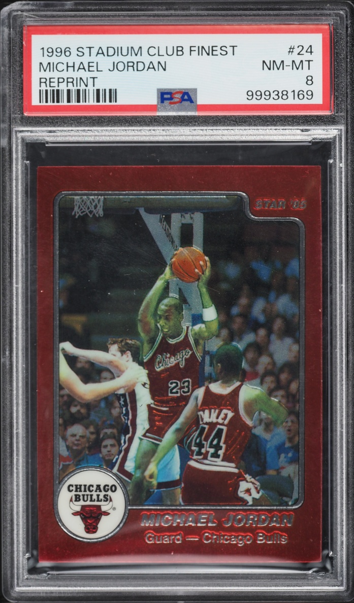 1996 Stadium Club Finest Reprint Michael Jordan #24 PSA 8 NM-MT