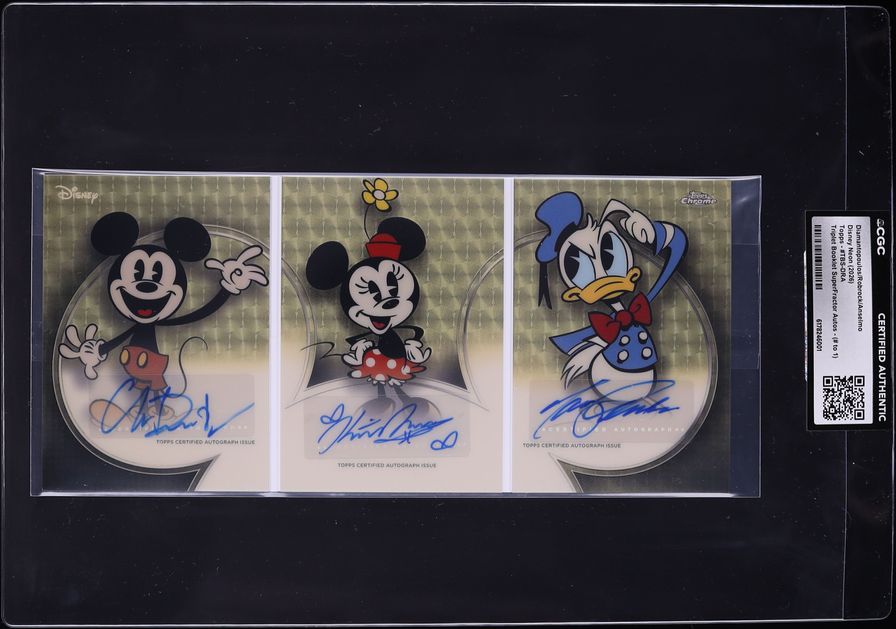 2026 Topps Disney Neon Booklet Superfractor Mickey Minnie Mouse Donald Duck AUTO 1/1 CGC AUTH
