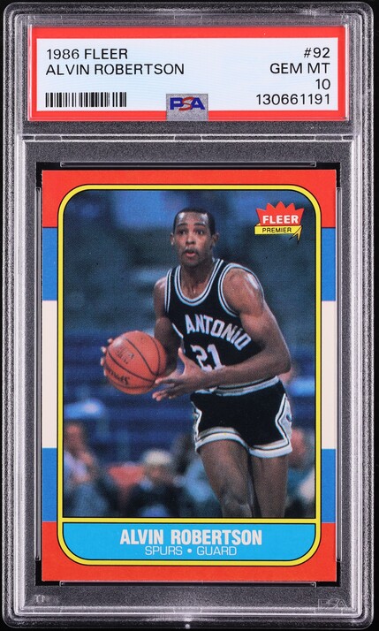 1986 Fleer Basketball Alvin Robertson #92 PSA 10 GEM MINT