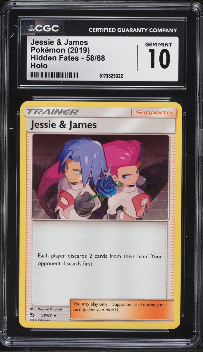 2019 Pokemon Sun & Moon Hidden Fates Holo Jessie & James #58 CGC 10 GEM MINT