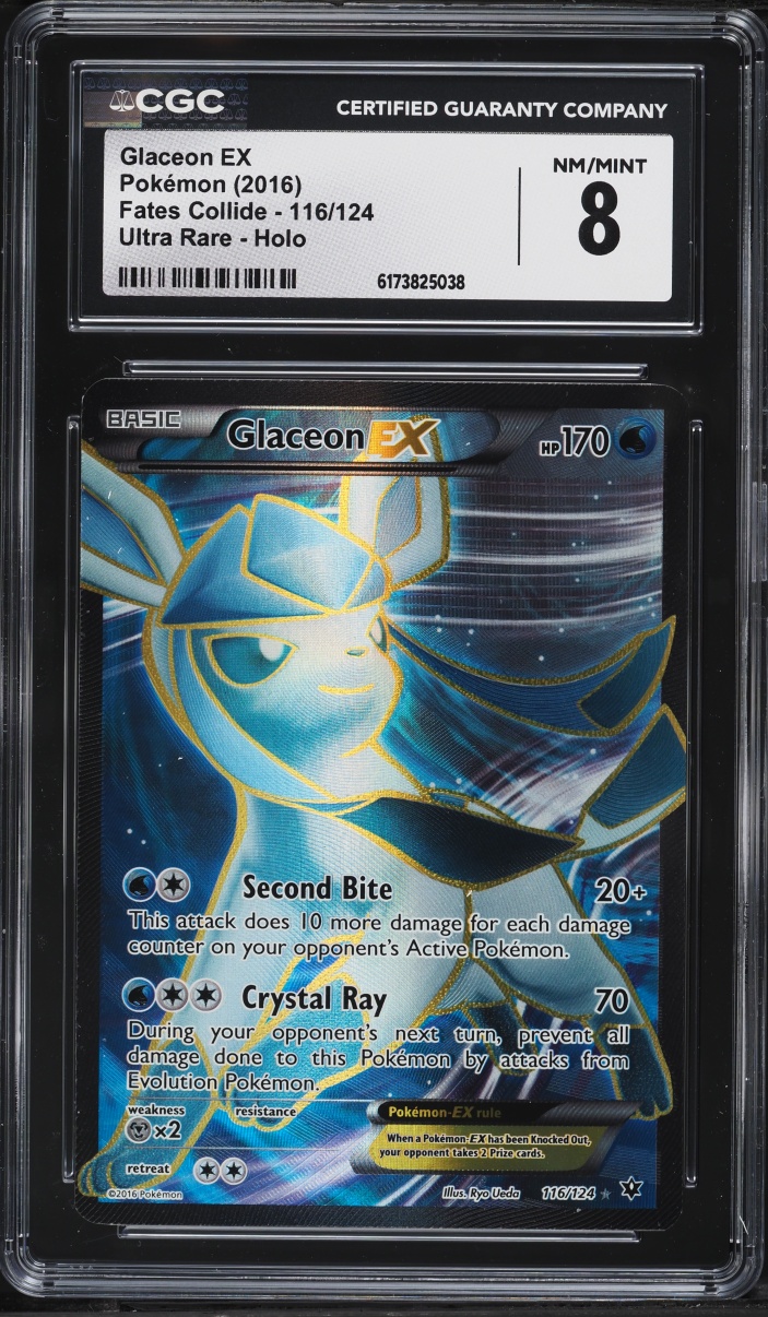 2016 Pokemon XY Fates Collide Full Art Glaceon Ex #116 CGC 8 NM-MT