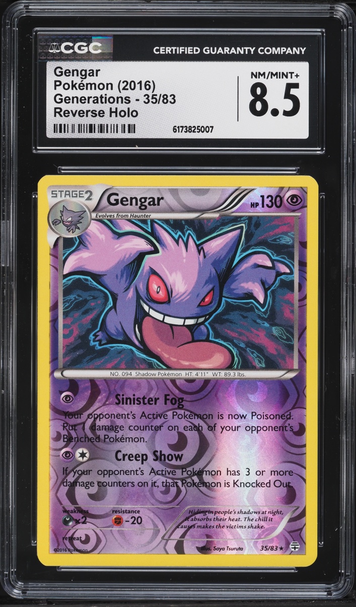 2016 Pokemon XY Generations Reverse Holo Gengar #35 CGC 8.5 NM-MT+