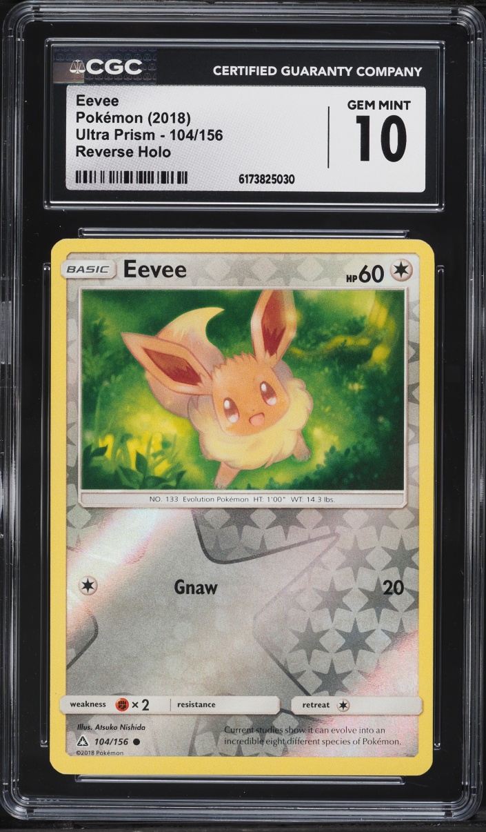 2018 Pokemon Sun & Moon Ultra Prism Reverse Holo Eevee #104 CGC 10 GEM MINT