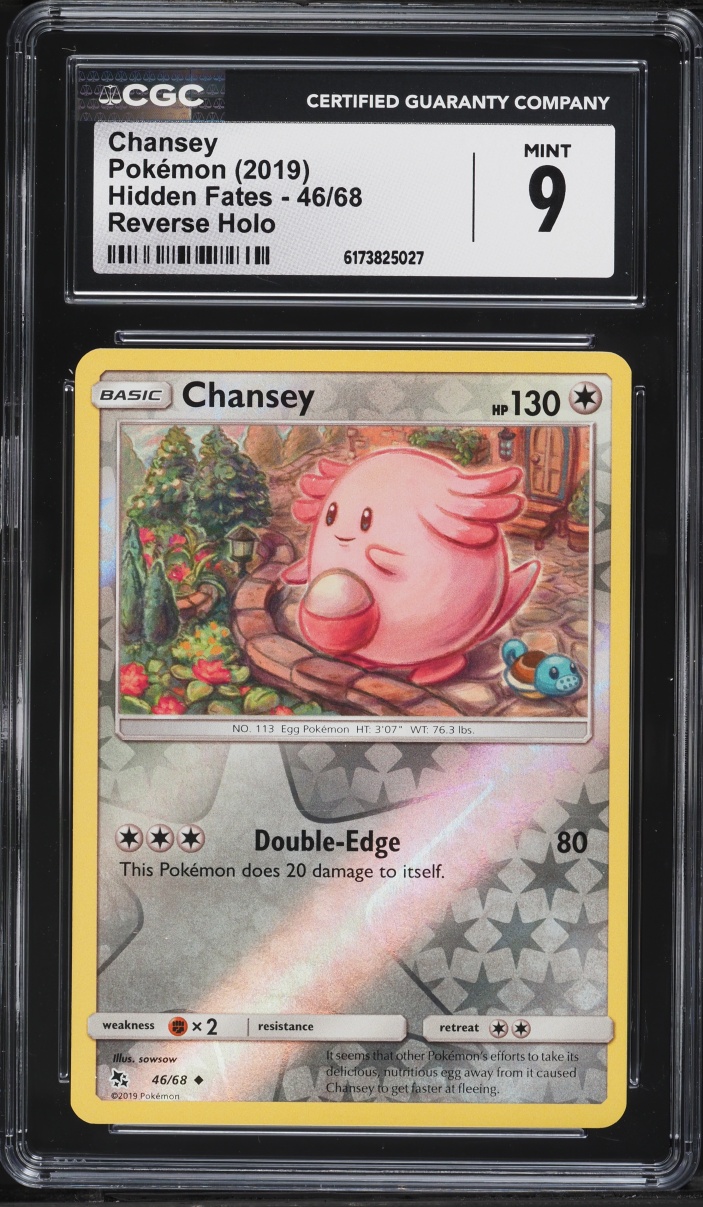 2019 Pokemon Sun & Moon Hidden Fates Reverse Holo Chansey #46 CGC 9 MINT
