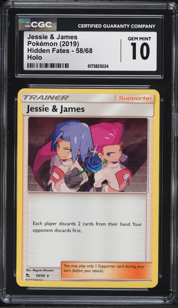2019 Pokemon Sun & Moon Hidden Fates Holo Jessie & James #58 CGC 10 GEM MINT