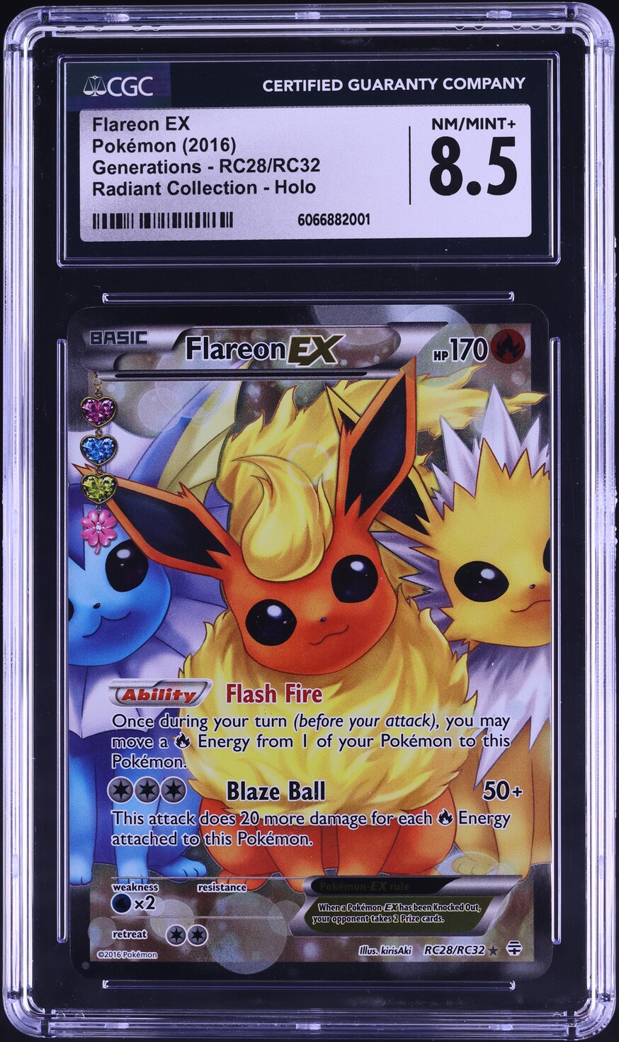 2016 Pokemon XY Generations Radiant Collection Flareon EX #RC28 CGC 8.5 NM-MT+