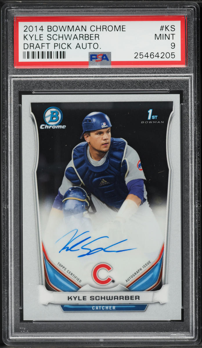 2014 Bowman Chrome Draft Pick Kyle Schwarber PROSPECT AUTO #BCA-KS PSA 9 MINT