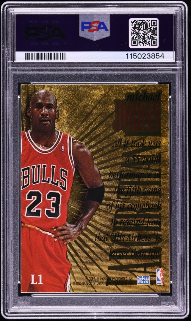 1995 Skybox Premium Larger Than Life Michael Jordan #L1 PSA 6 EXMT
