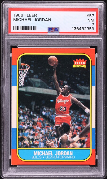 1986 Fleer Basketball Michael Jordan ROOKIE #57 PSA 8 NM-MT on