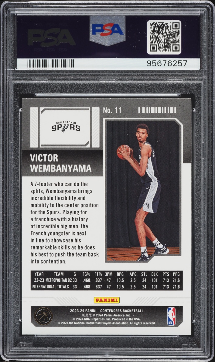 2023 Panini Contenders Ticket Victor Wembanyama ROOKIE #11 PSA 10 GEM MINT