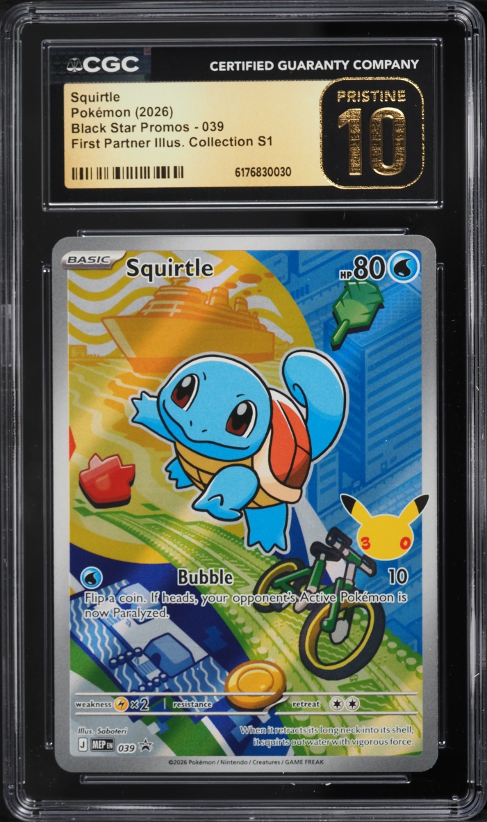 2026 Pokemon Mega Promo First Partner Illustration Full Art Squirtle #39 CGC 10 PRISTINE