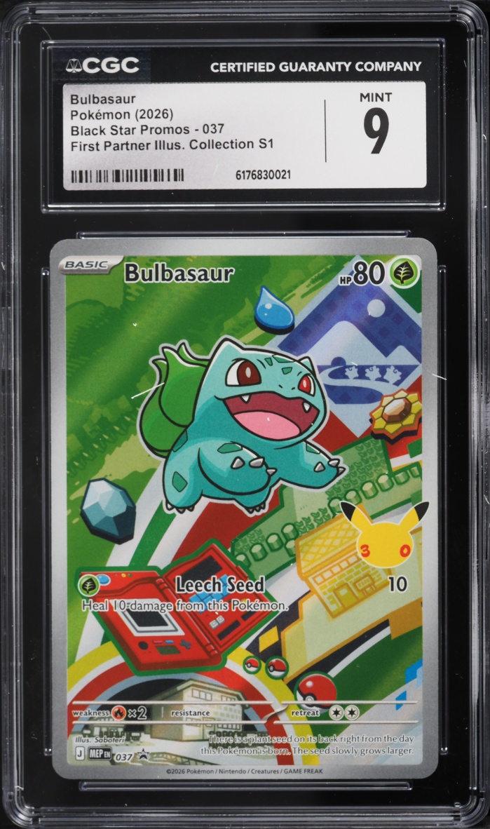 2026 Pokemon Mega Evolution Promo First Partner Illustration S1 Full Art Bulbasaur #37 CGC 9