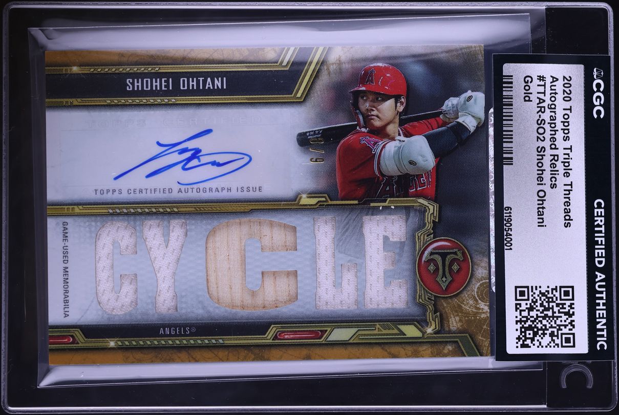 2020 Topps Triple Threads Relics Gold Shohei Ohtani PATCH AUTO /9 #TTAR-SO2 CGC AUTH - Photo 1