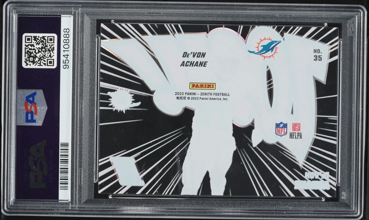 2023 Panini Zenith Zoom! De'Von Achane ROOKIE #35 PSA 10 GEM MINT