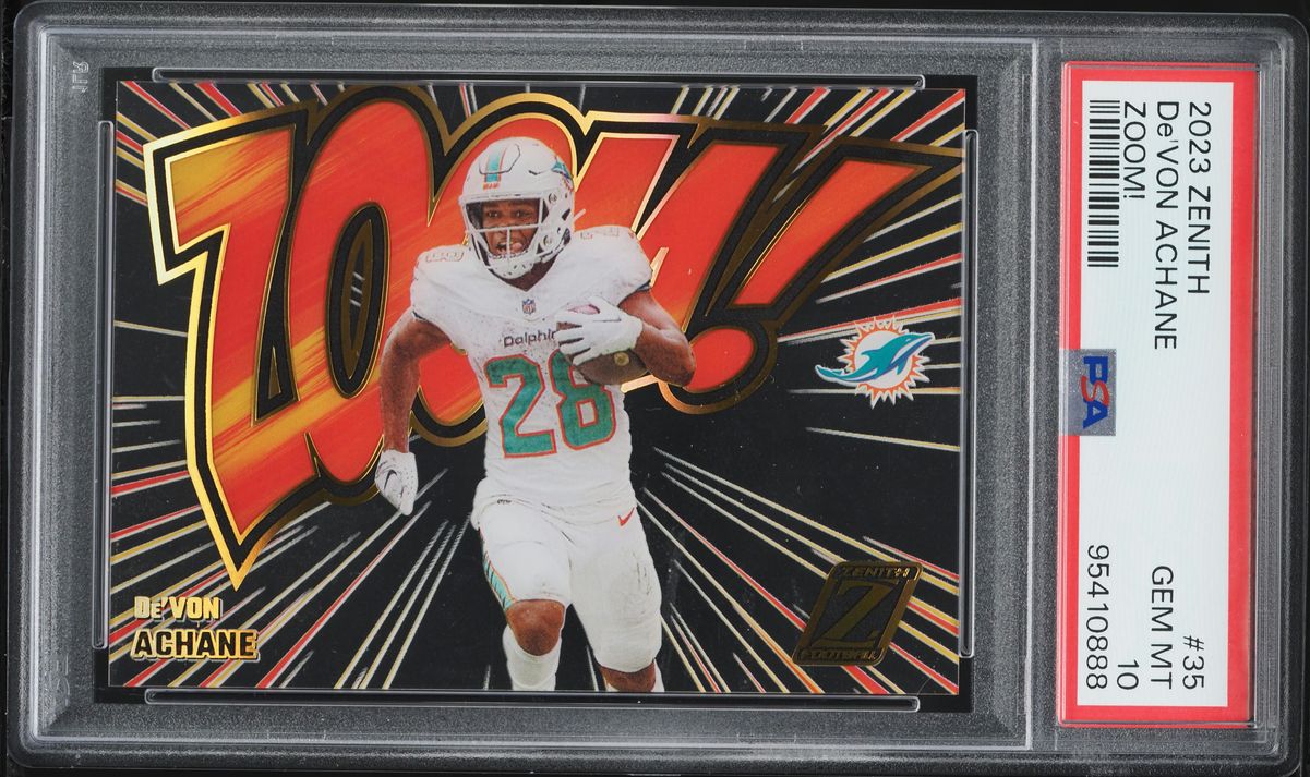 2023 Panini Zenith Zoom! De'Von Achane ROOKIE #35 PSA 10 GEM MINT