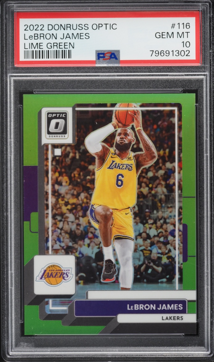2022 Donruss Optic Lime Green LeBron James /149 #116 PSA 10 GEM MINT