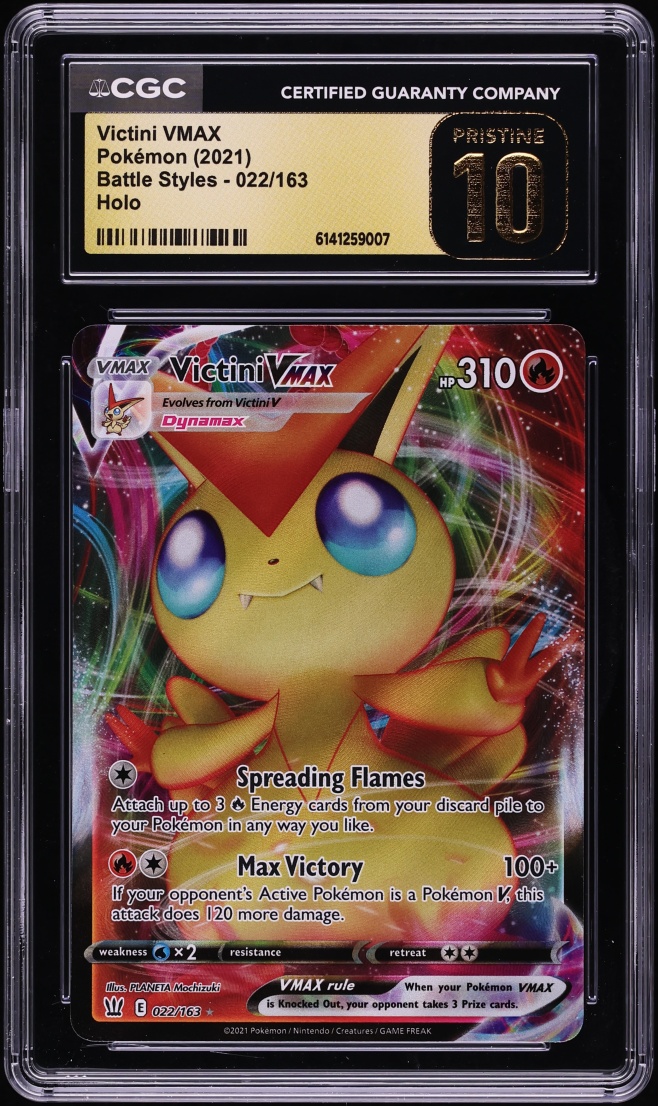 2021 Pokemon SWSH Battle Styles Full Art Victini VMAX #22 CGC 10 PRISTINE