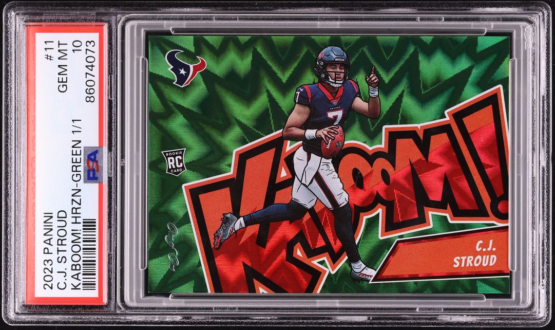 2023 Absolute Kaboom! Horizontal Green C.J. Stroud ROOKIE 1/1 #11 PSA 10 GEM MINT