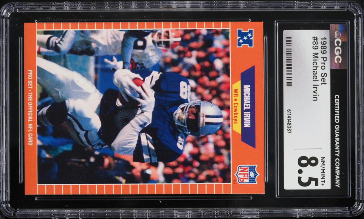 1989 Pro Set Football Michael Irvin ROOKIE #89 CGC 8.5 NM-MT+
