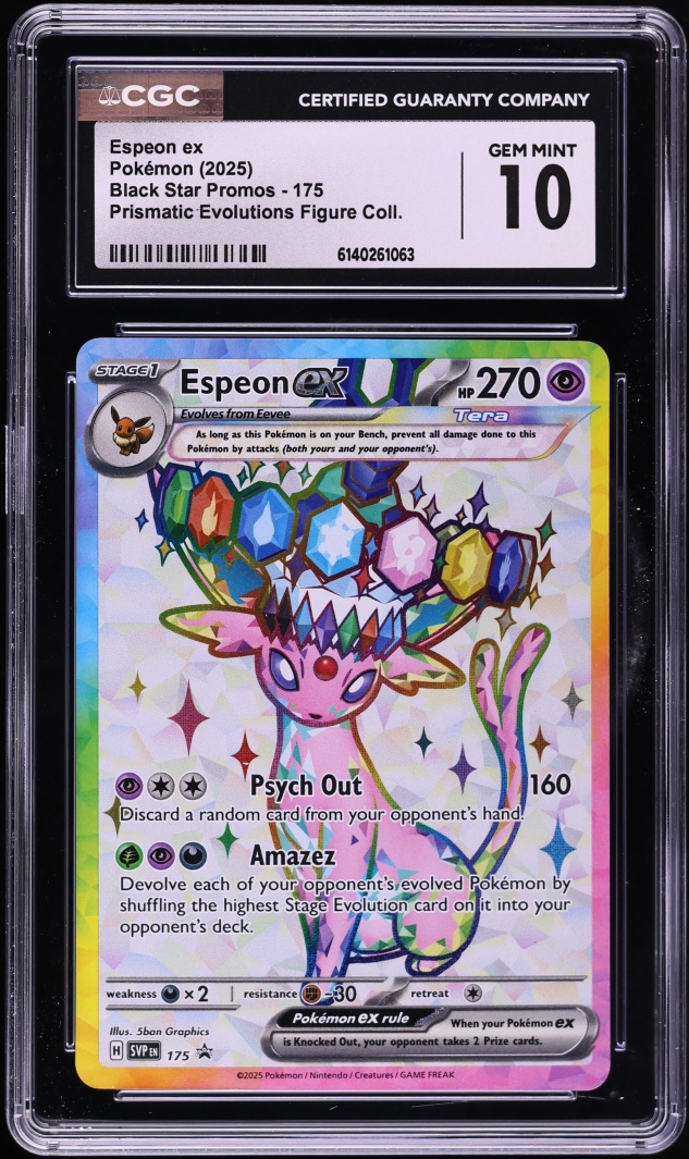 2025 Pokemon SV Promo Prismatic Evolutions Figure Full Art Espeon EX #175 CGC 10 GEM MINT