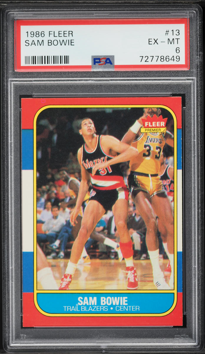 1986 Fleer Basketball Sam Bowie #13 PSA 6 EXMT