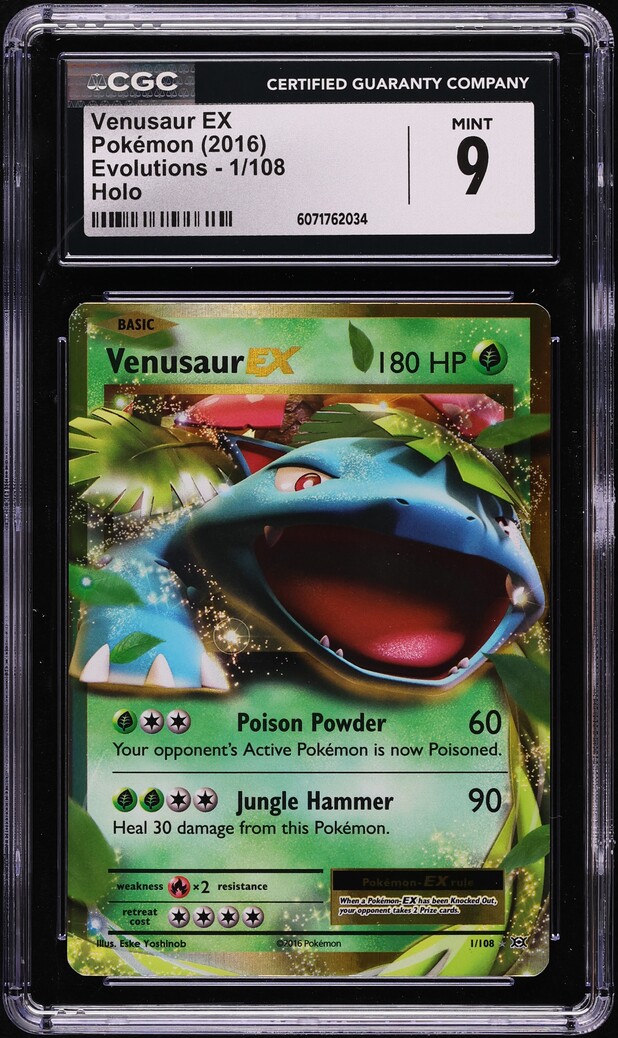 2016 Pokemon XY Evolutions Holo Venusaur EX #1 CGC 9 MINT