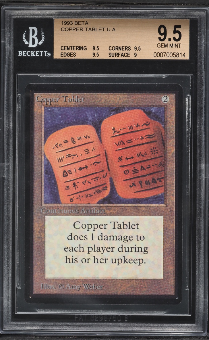 1993 Magic The Gathering MTG Beta Copper Tablet BGS 9.5 GEM MINT