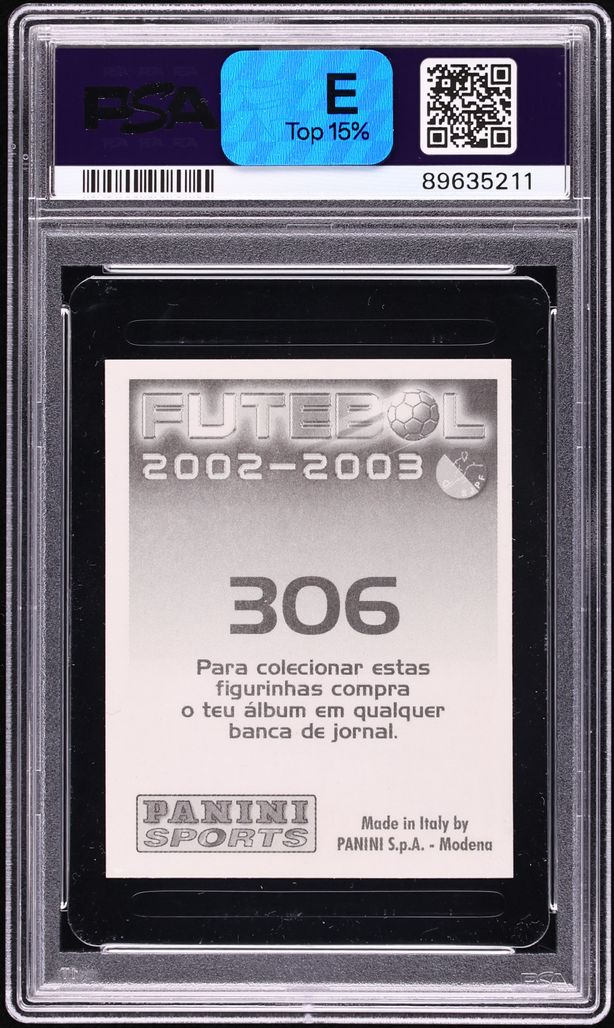 2002 Panini Futebol Portugal Stickers Cristiano Ronaldo ROOKIE #306 PSA 9 MINT