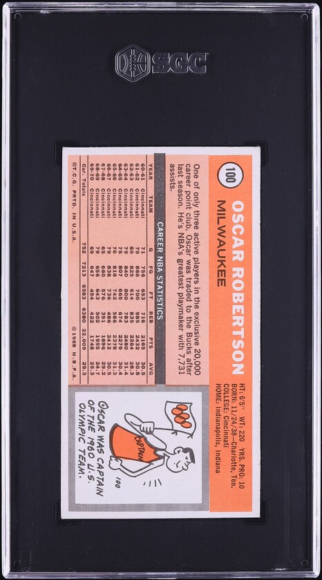 1970 Topps Basketball Oscar Robertson #100 SGC 2.5 GD+