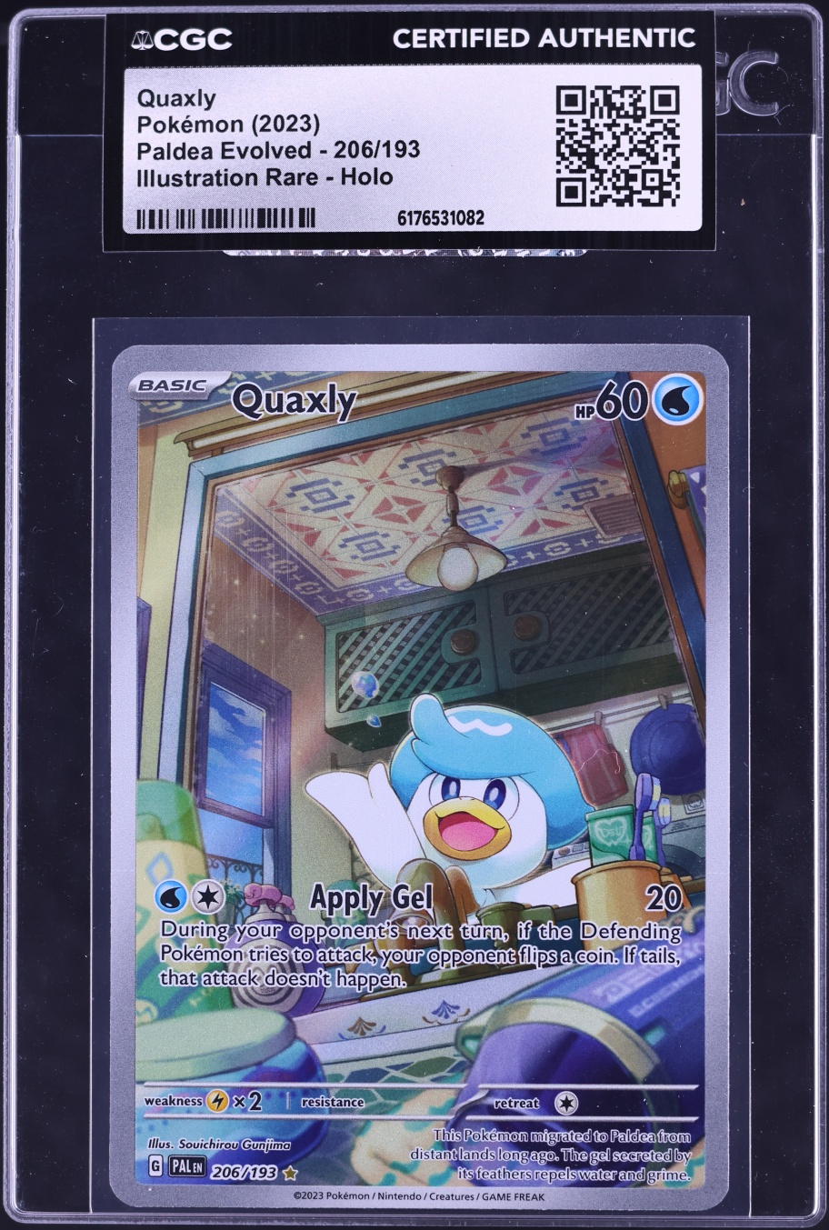 2023 Pokemon Scarlet & Violet Paldea Evolved IR Quaxly #206 CGC AUTH