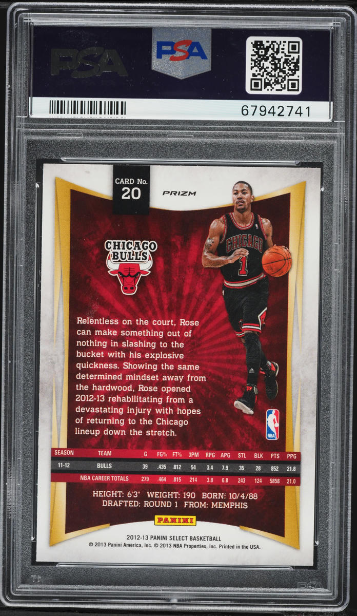 2012 Select Prizm Derrick Rose #20 PSA 10 GEM MINT