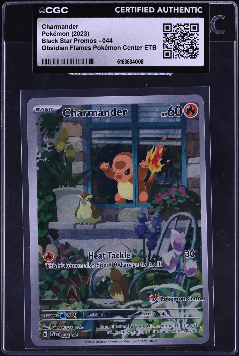 2023 Pokemon SV Promo Obsidian Flames Center ETB Alt Art Charmander #44 CGC AUTH