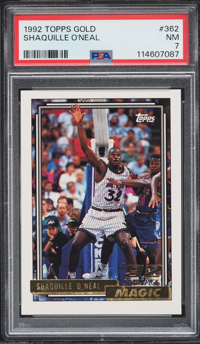 1992 Topps Gold Shaquille O'Neal ROOKIE #362 PSA 7 NRMT