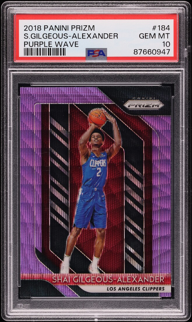 2018 Panini Prizm Purple Wave Shai Gilgeous-Alexander ROOKIE #184 PSA 10 GEM MINT