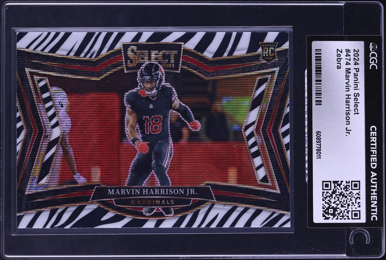 2024 Select Field Level Zebra Marvin Harrison Jr. ROOKIE #474 CGC AUTH ...