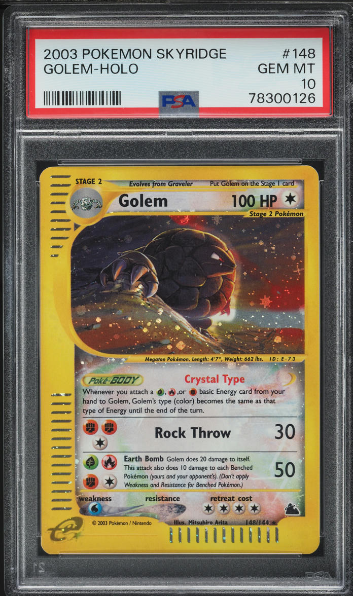 2003 Pokemon Skyridge Holo Crystal Golem #148 PSA 10 GEM MINT